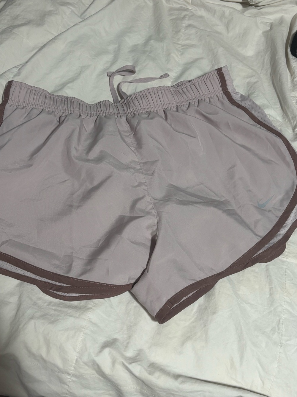 Nike Women's Light Mauve Athletic Shorts with Dark Trim